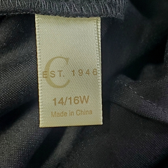 NWOT Cato Women's Midi Dress 1/2 Sleeves Black Modest  Size 14/16W - Picture 7 of 8